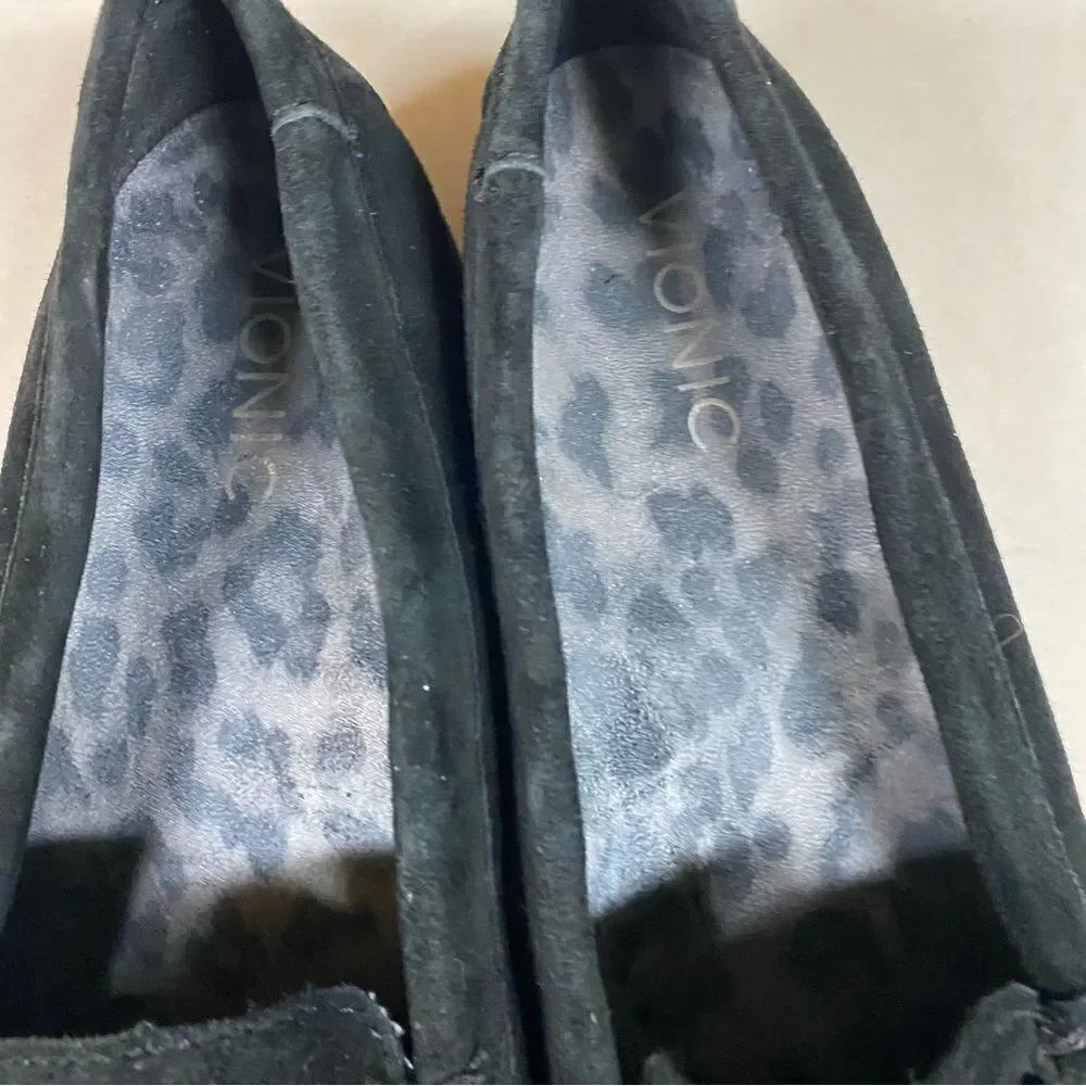 Vionic Black Leather suede Loafers Comfort Shoes PACIFIC CHARM embellished 6.5